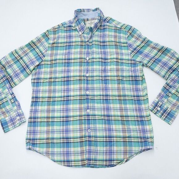 American Eagle Outfitters Shirt Men's Large Multi Plaid Classic Fit Button-Down - Picture 1 of 7